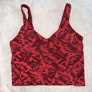 Lululemon align cropped tank top Spray Leaf Fireside Red Multi size 6